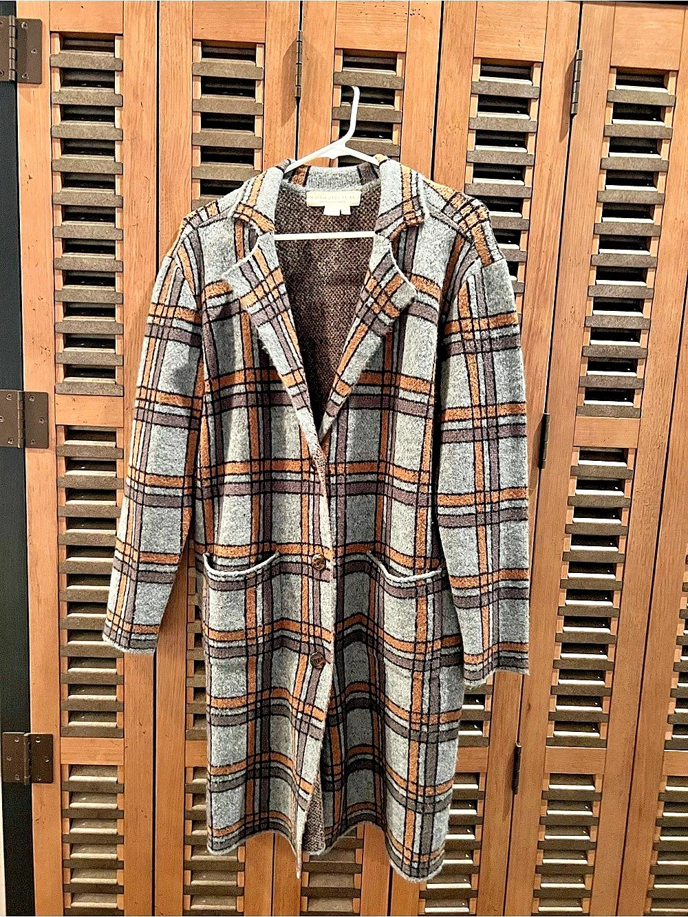 Saltwater Luxe Zumi Plaid Jacket Gray & Brown Size Small